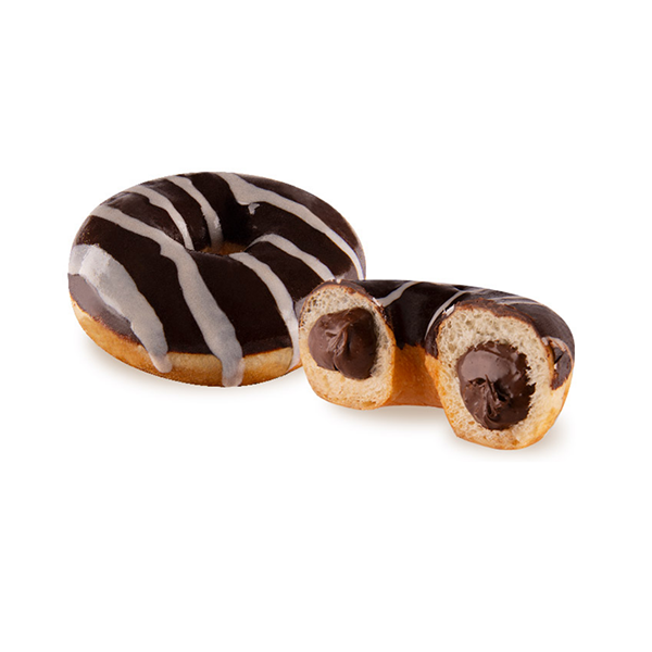 TOI3013 Donut mit Schokolade gefüllt und schokoliert