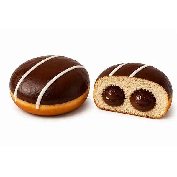TOI3021 Krapfen mit Schokolade gefüllt und schokoliert