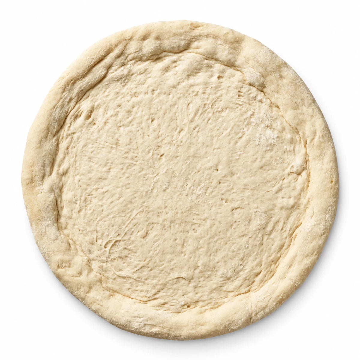 Pizzaboden vorgebacken 32 cm, freigestellt auf Weiß